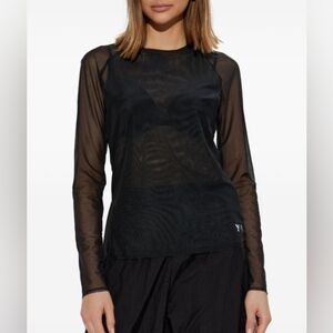Grace Karin Black Mesh Long Sleeve Top XL
